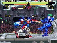 une photo d'Ã©cran de Mobile Suit Gundam Wing - Endless Duel sur Nintendo Super Nes